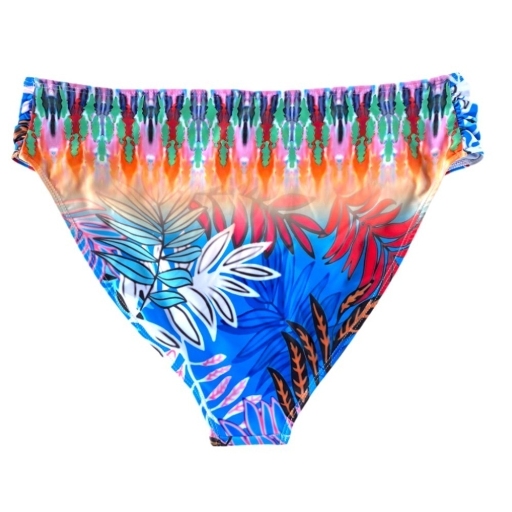 Tropical palm print high waist swim bottoms xxl - Picture 3 of 8